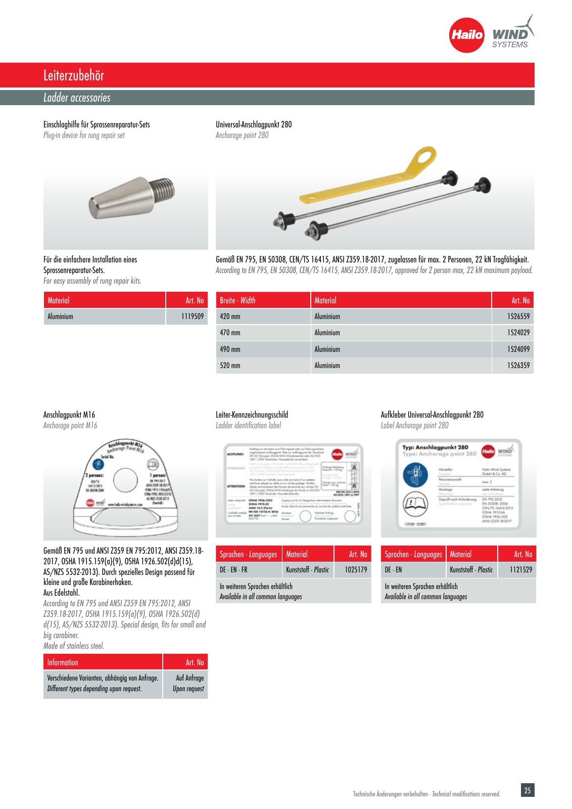 Vorschau Hailo Wind Systems Katalog/Catalog v09/22 Seite 25