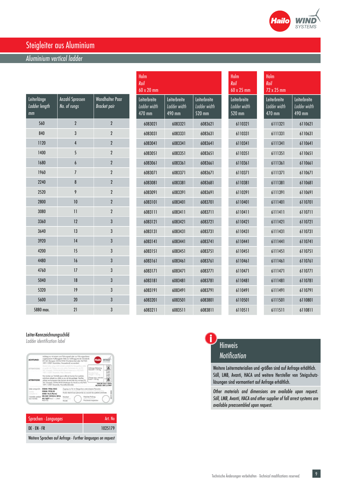 Vorschau Hailo Wind Systems Katalog/Catalog v09/22 Seite 9