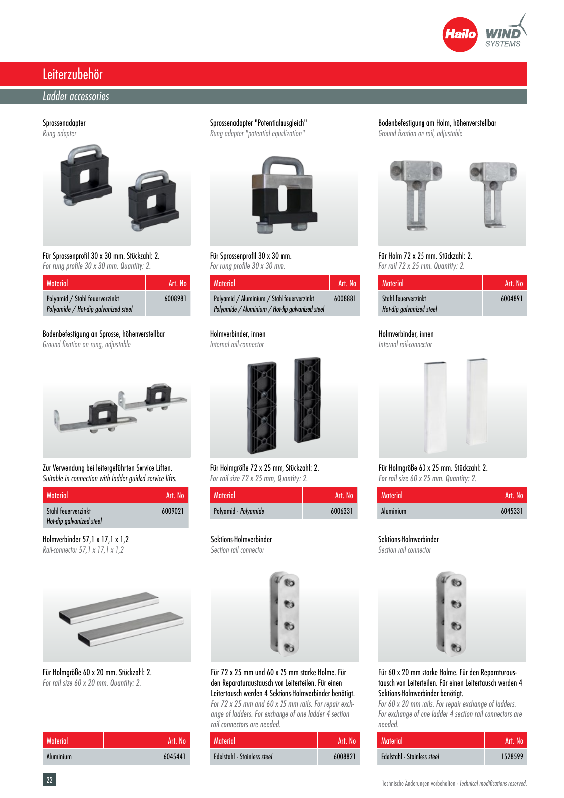Vorschau Hailo Wind Systems Katalog/Catalog v09/22 Seite 22