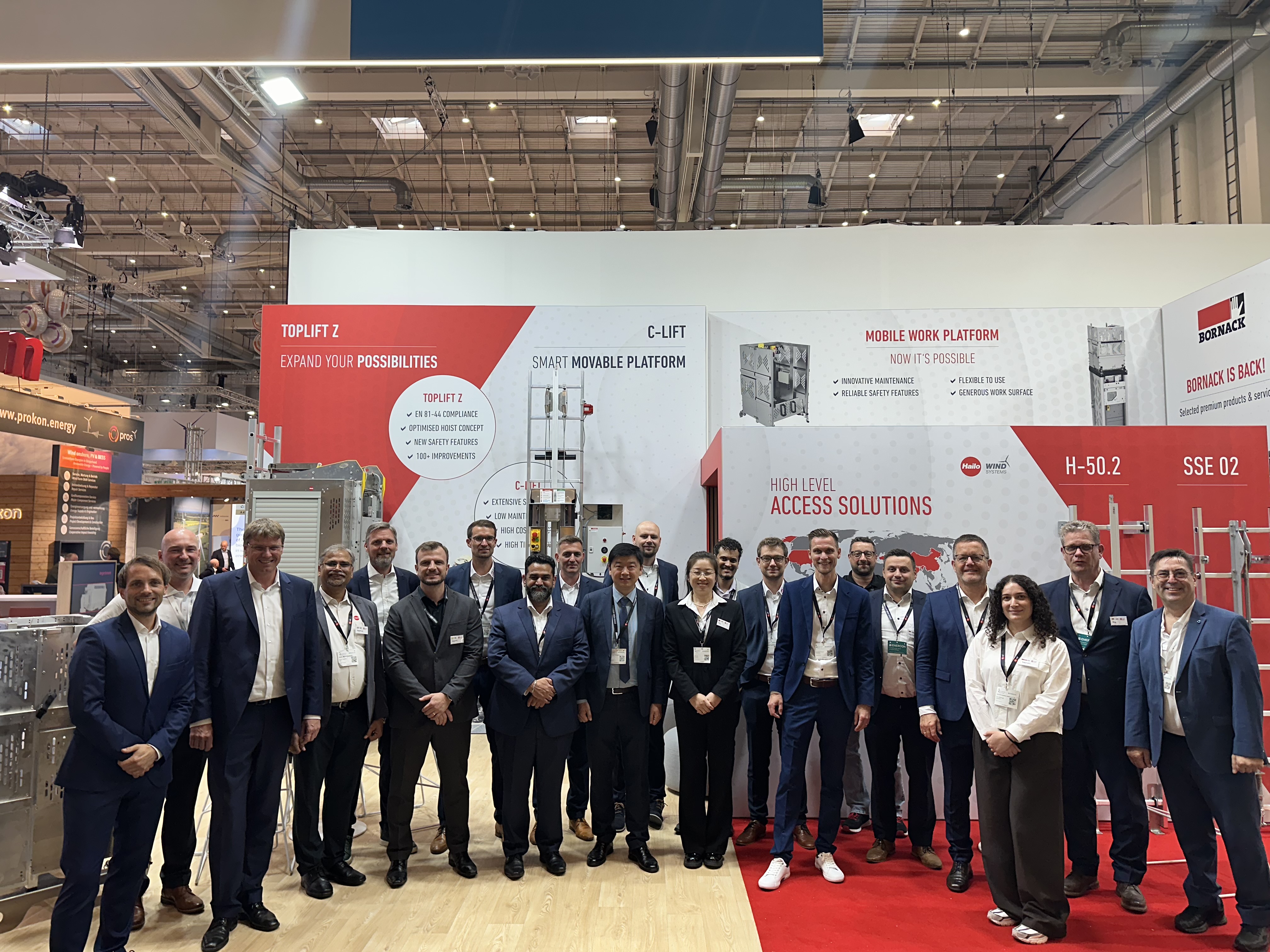 WindEnergy Hamburg 2026, Hailo Wind Systems, Axsol, SSE 02, H-50.2, Steigschutz, C-Lift, Service Lift, Windkraft